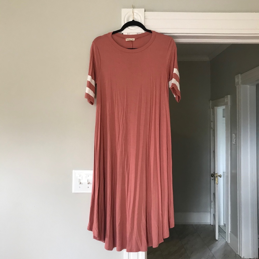 Varsity Stripe Midi T-Shirt Dress